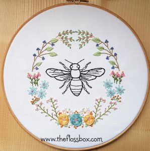 Bee Floral Embroidery - The Floss Box